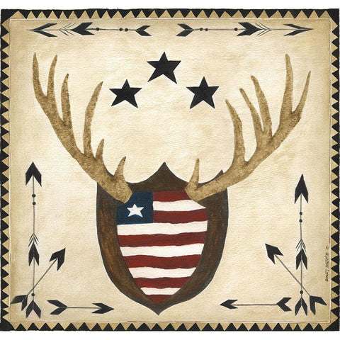 American Antler Black Modern Wood Framed Art Print with Double Matting by Shamp, Cindy