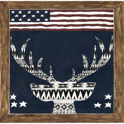 Elk White Modern Wood Framed Art Print by Shamp, Cindy