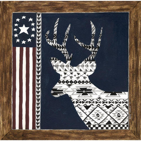Buck White Modern Wood Framed Art Print by Shamp, Cindy