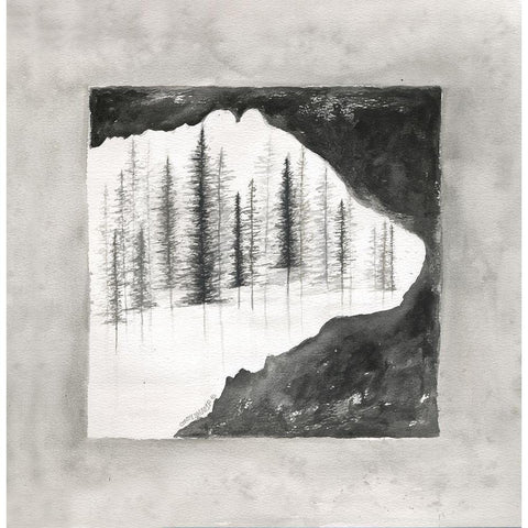 Bear Silhouette Black Modern Wood Framed Art Print by Shamp, Cindy