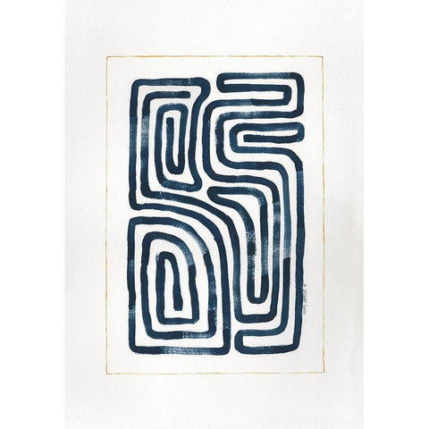 Blue Maze IV White Modern Wood Framed Art Print by Shamp, Cindy