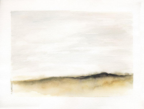 Mod Landscape V White Modern Wood Framed Art Print with Double Matting by Shamp, Cindy