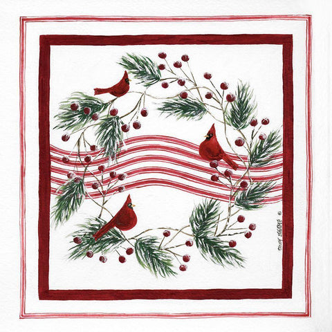 Christmas Cardinal VI Black Modern Wood Framed Art Print by Shamp, Cindy