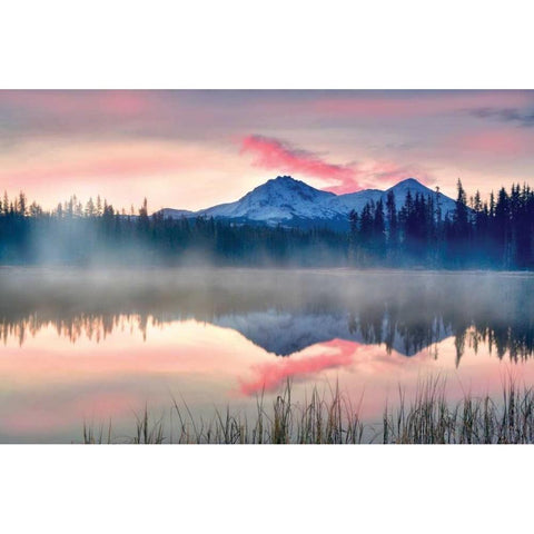 Mountain Fog Gold Ornate Wood Framed Art Print with Double Matting by Frates, Dennis