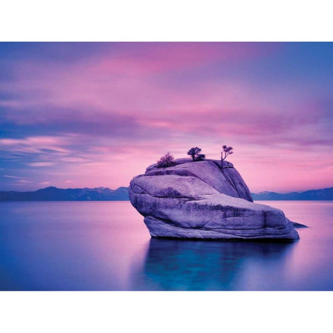 Island Sunset White Modern Wood Framed Art Print by Frates, Dennis