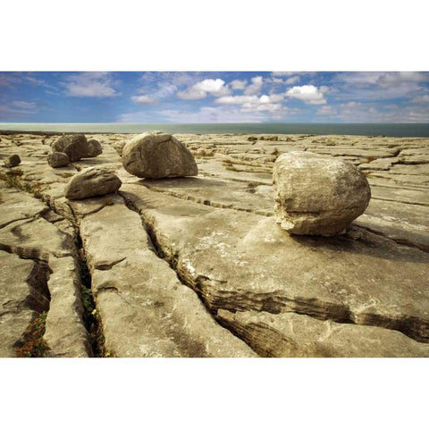 Boulders White Modern Wood Framed Art Print by Frates, Dennis