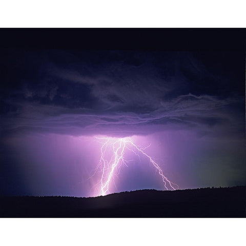 Lightning Black Modern Wood Framed Art Print by Frates, Dennis