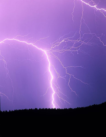 Lightning II White Modern Wood Framed Art Print with Double Matting by Frates, Dennis