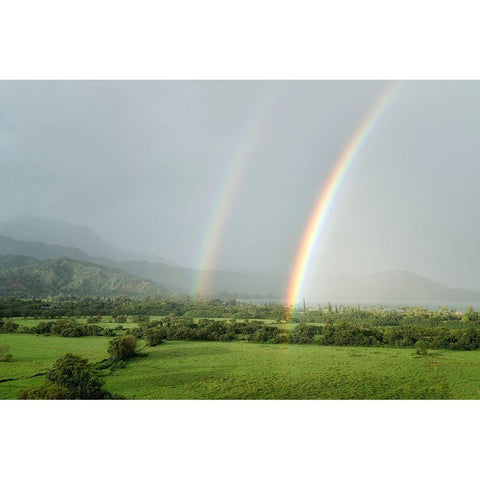 Double Rainbow Black Modern Wood Framed Art Print with Double Matting by Frates, Dennis