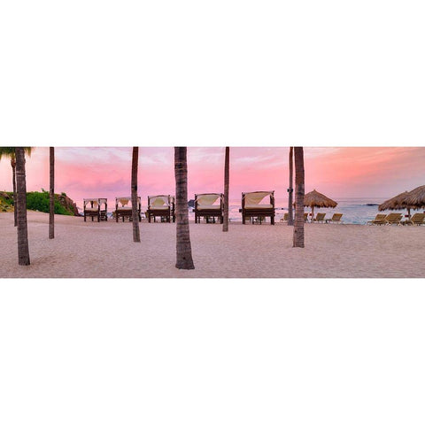 Pink Beach Black Modern Wood Framed Art Print by Frates, Dennis