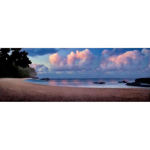 Pink Clouds White Modern Wood Framed Art Print by Frates, Dennis