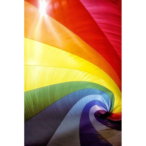 Rainbow Spiral White Modern Wood Framed Art Print by Frates, Dennis
