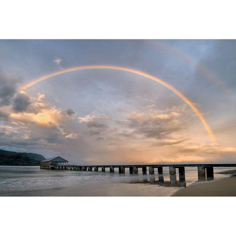 Rainbow Pier Gold Ornate Wood Framed Art Print with Double Matting by Frates, Dennis