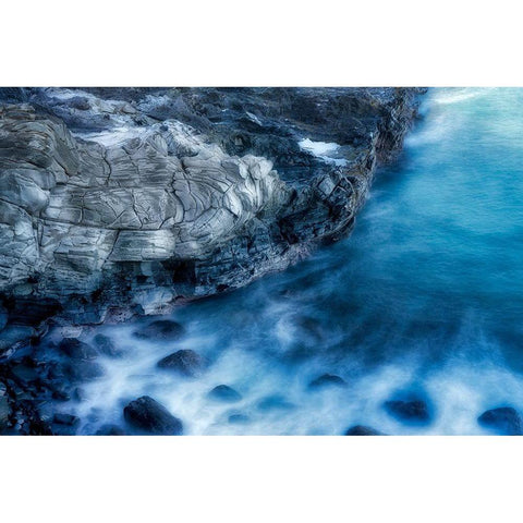Cerulean Black Modern Wood Framed Art Print with Double Matting by Frates, Dennis