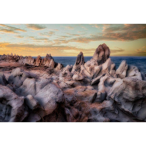 Rocks Black Modern Wood Framed Art Print with Double Matting by Frates, Dennis