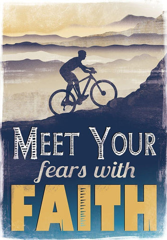 Meet Fears with Faith Black Ornate Wood Framed Art Print with Double Matting by JMB Designs