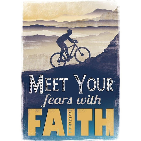 Meet Fears with Faith Black Modern Wood Framed Art Print by JMB Designs