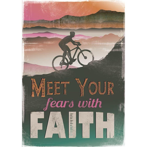 Meet Fears with Faith Black Modern Wood Framed Art Print by JMB Designs