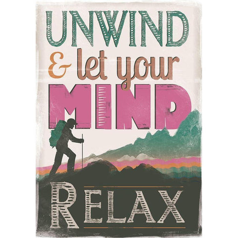 Let Mind Unwind White Modern Wood Framed Art Print by JMB Designs