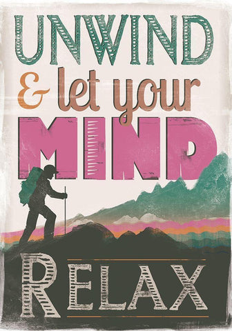 Let Mind Unwind White Modern Wood Framed Art Print with Double Matting by JMB Designs