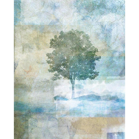 Tree Abstract I Black Modern Wood Framed Art Print with Double Matting by JMB Designs