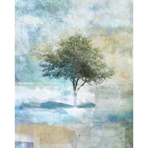 Tree Abstract II Gold Ornate Wood Framed Art Print with Double Matting by JMB Designs