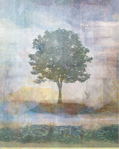 Tree Collage II Black Ornate Wood Framed Art Print with Double Matting by JMB Designs