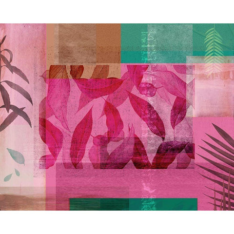 Botanical Collage III Black Modern Wood Framed Art Print by JMB Designs