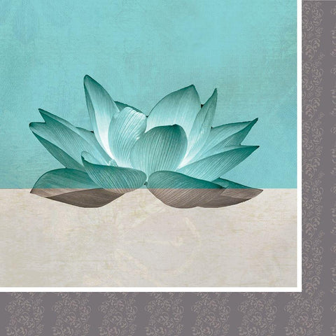 Lotus Patch Gold Ornate Wood Framed Art Print with Double Matting by JMB Designs