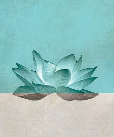 Lotus White Modern Wood Framed Art Print with Double Matting by JMB Designs