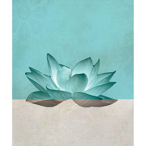 Lotus Black Modern Wood Framed Art Print with Double Matting by JMB Designs