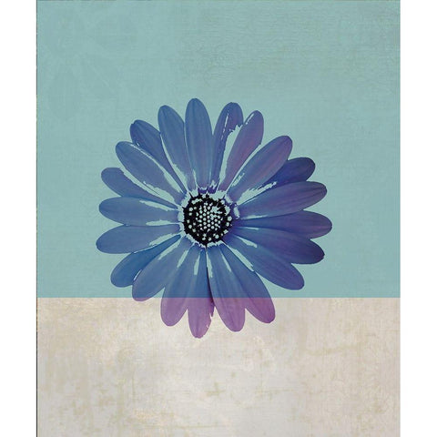 Blue Flower Gold Ornate Wood Framed Art Print with Double Matting by JMB Designs