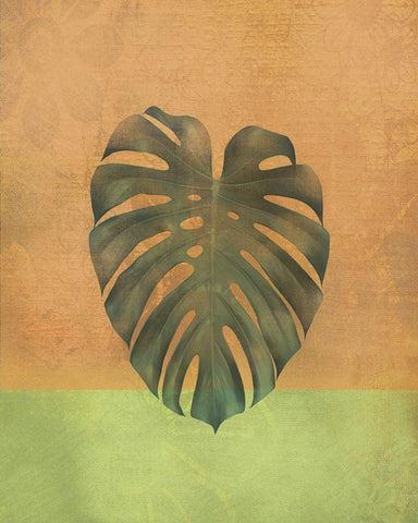 Orange Leaf Black Ornate Wood Framed Art Print with Double Matting by JMB Designs