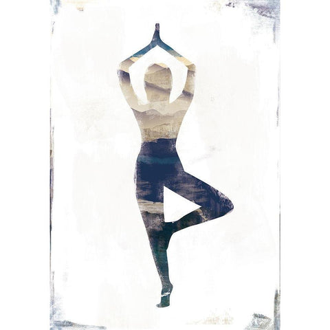 Tree Pose White Modern Wood Framed Art Print by JMB Designs