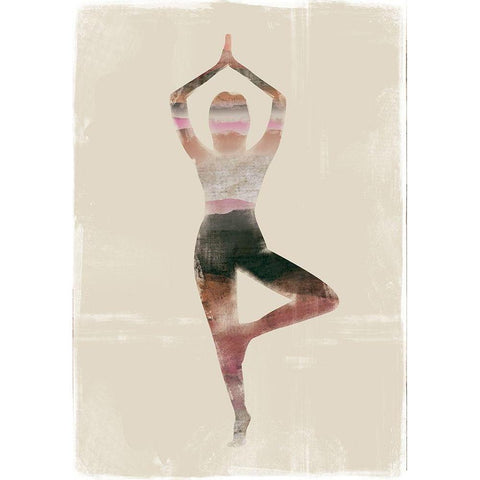 Tree Pose White Modern Wood Framed Art Print by JMB Designs