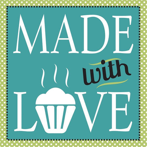 Made With Love White Modern Wood Framed Art Print with Double Matting by JMB Designs