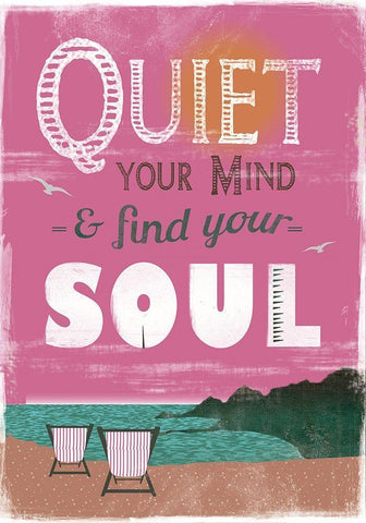 Quiet Your Mind Black Ornate Wood Framed Art Print with Double Matting by JMB Designs