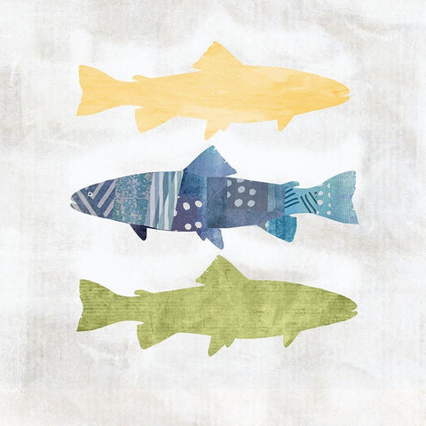 Fish Black Ornate Wood Framed Art Print with Double Matting by JMB Designs