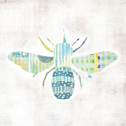 Bee Black Modern Wood Framed Art Print with Double Matting by JMB Designs