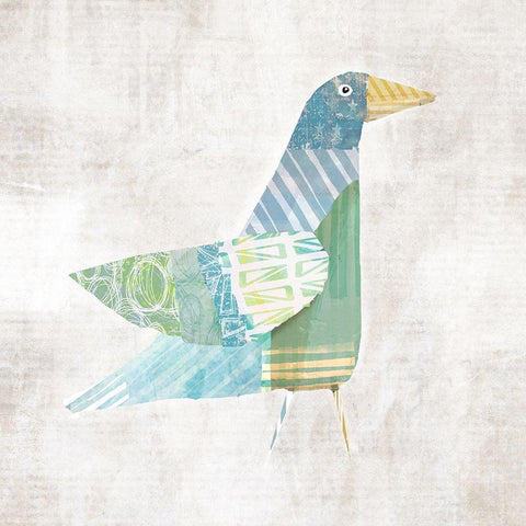 Bird White Modern Wood Framed Art Print by JMB Designs