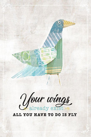 Fly White Modern Wood Framed Art Print with Double Matting by JMB Designs