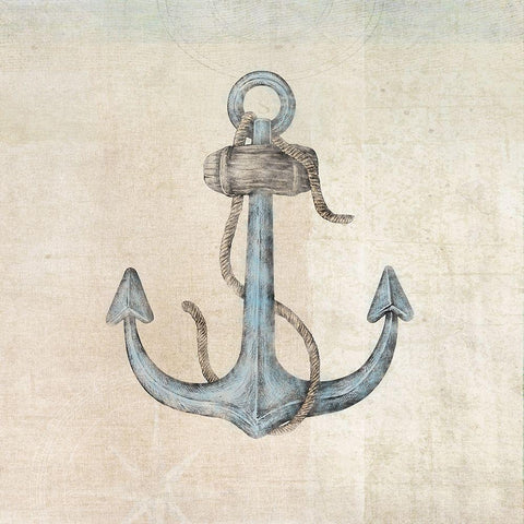 Anchor White Modern Wood Framed Art Print by JMB Designs