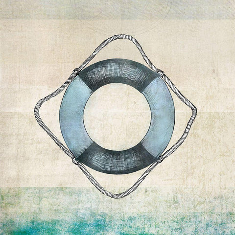 Life Preserver Black Modern Wood Framed Art Print by JMB Designs