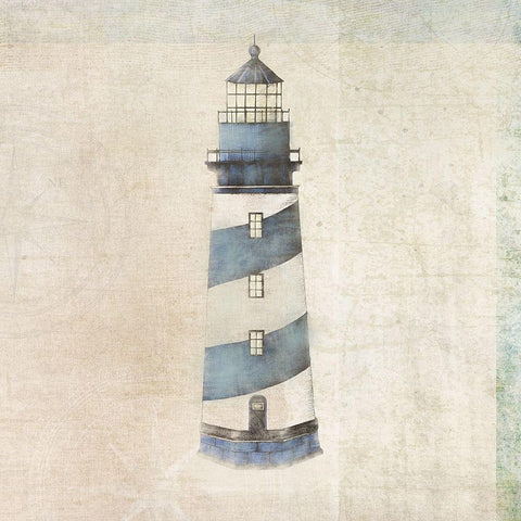 Lighthouse Black Ornate Wood Framed Art Print with Double Matting by JMB Designs