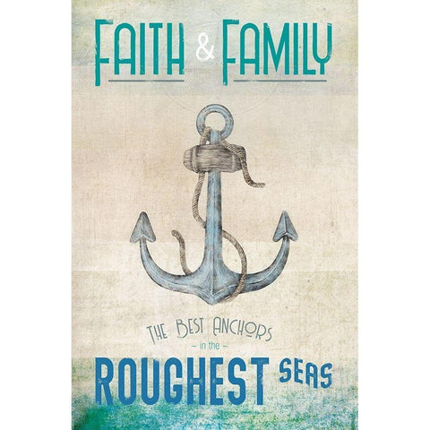 Faith and Family Black Modern Wood Framed Art Print by JMB Designs