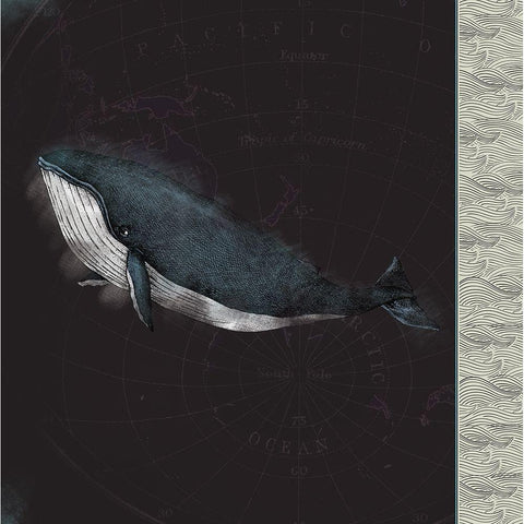 Blue Whale White Modern Wood Framed Art Print by JMB Designs