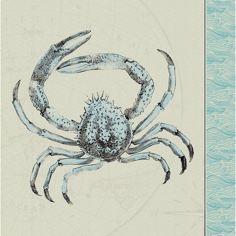 Crab Black Modern Wood Framed Art Print by JMB Designs