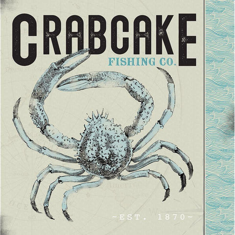 Crabcake Black Modern Wood Framed Art Print by JMB Designs