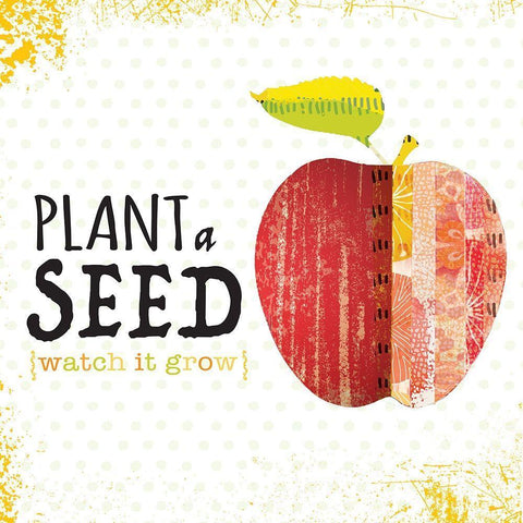 Plant a Seed White Modern Wood Framed Art Print with Double Matting by JMB Designs