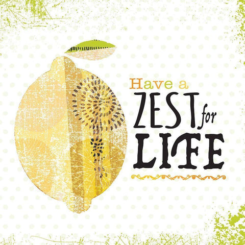 Zest for Life White Modern Wood Framed Art Print by JMB Designs